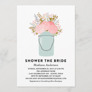 RUSTIC FLOWERS    BRIDAL SHOWER INVITATION