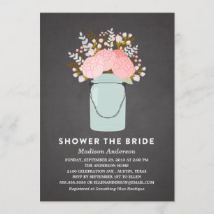 RUSTIC FLOWERS   BRIDAL SHOWER INVITATION