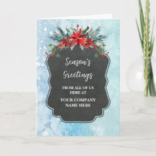 Rustic Flowers Employee Christmas Holiday Card
