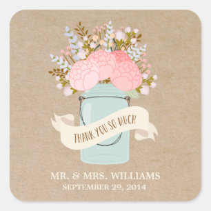 Rustic Flowers Favour Stickers