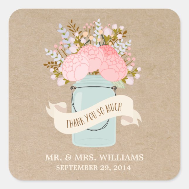 Rustic Flowers | Favour Stickers (Front)