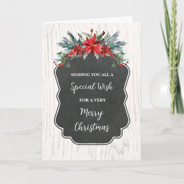 Rustic Flowers For Group Christmas Holiday Card (Front)