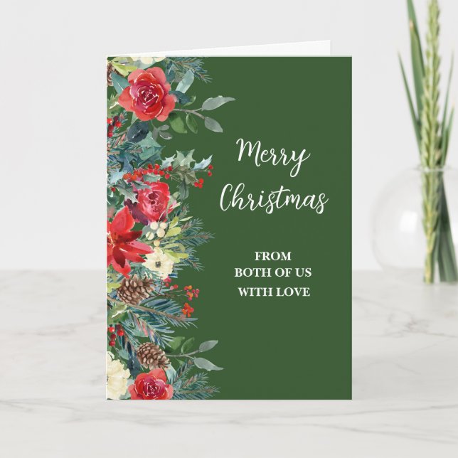 Rustic Flowers From Couple Christmas Holiday Card (Front)