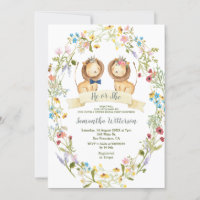 Rustic Flowers He or She Lion Gender Reveal 