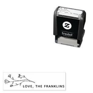 Rustic Flowers Love Self-inking Stamp