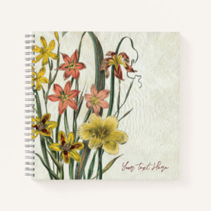 Rustic Flowers Notebook - Vintage Bloom Art