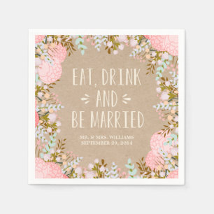 Rustic Flowers Personalised Paper Napkins
