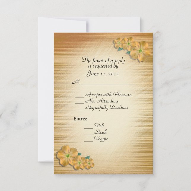 Rustic Flowers RSVP with Choice of Entree Card (Front)