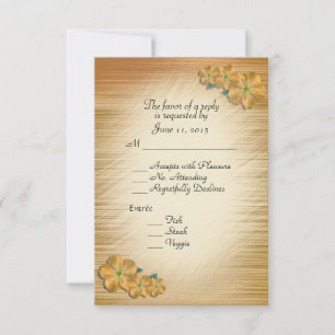 Rustic Flowers RSVP with Choice of Entree Card