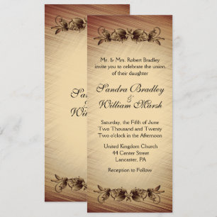 Rustic Flowers Wedding Invitation