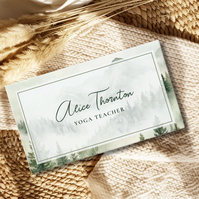 Rustic foggy mountains business card (Creator Uploaded)