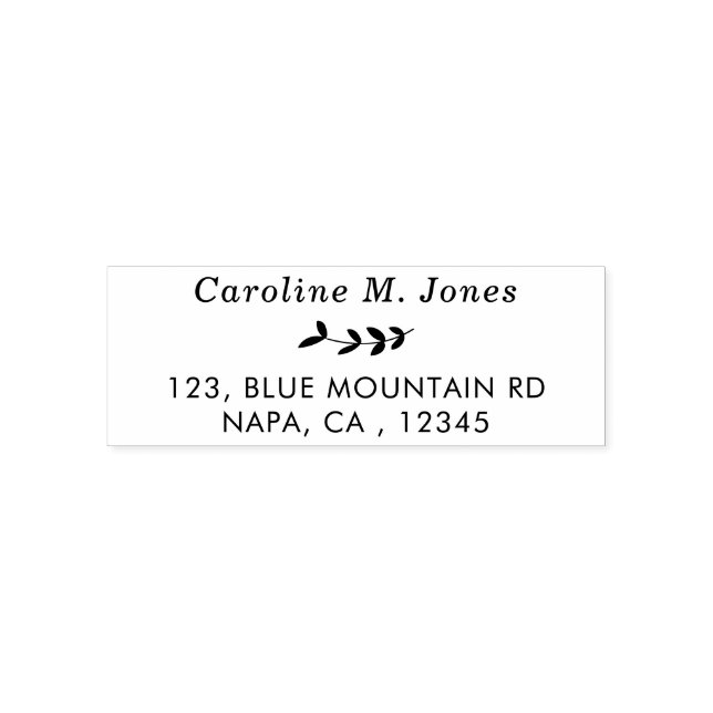 Rustic Foliage Chic Return Address Rubber Stamp (Design)
