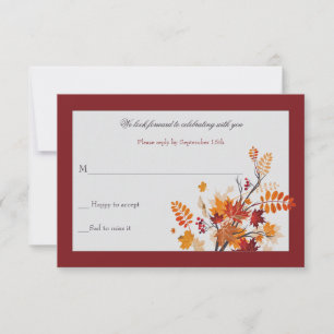 Rustic Foliage RSVP Card