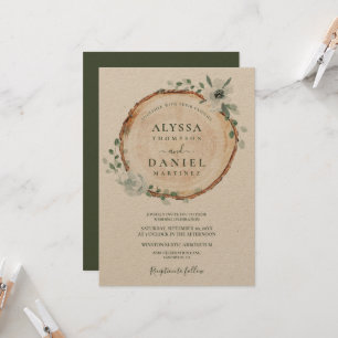 Rustic Foliage Watercolor botanical wedding Invitation