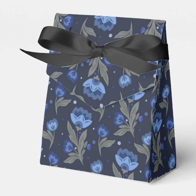 Rustic folk art floral texture favour box (Front Side)