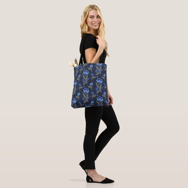 Rustic folk art floral texture tote bag (On Model)