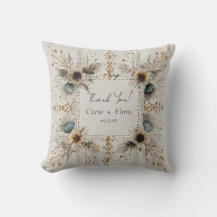 Rustic Folk Art Floral Wedding  Cushion