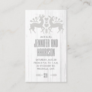 Rustic Folk Deer Jack and Jill Ticket // Grey
