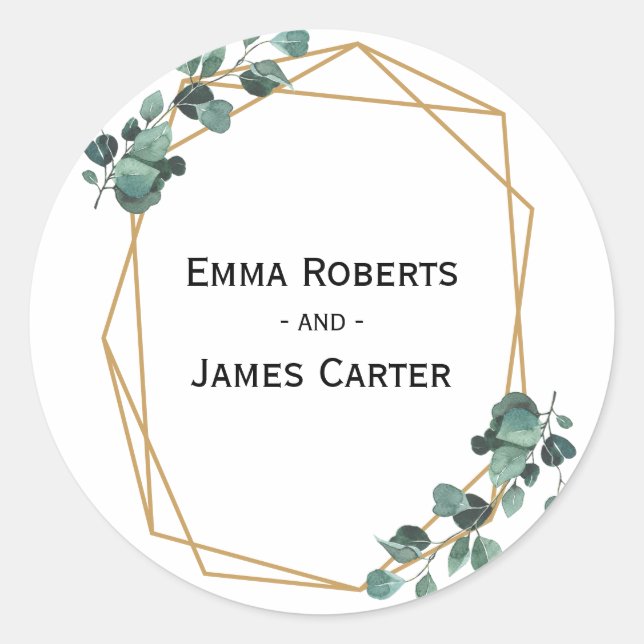 Rustic Folk Greenery Round Sticker (Front)