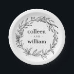 Rustic Folk Wildflower Wreath Wedding Paper Plate<br><div class="desc">Rustic Folk Wildflower Wreath Wedding Paper Plate - sweet decor,   perfect for garden,  farm,  barn or handcrafted weddings.</div>