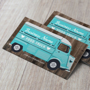 Rustic Food Truck Street Festival Van Catering Business Card