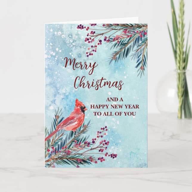Rustic For Group Christmas Holiday Card (Front)
