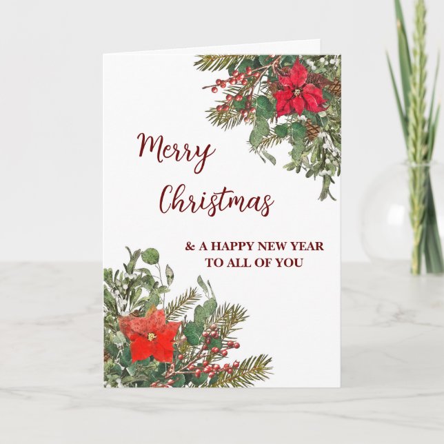 Rustic For Group Christmas Holiday Card (Front)