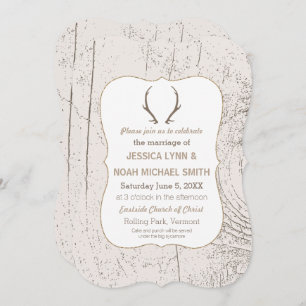 Rustic Forest and Barn Wood Wedding Invitation