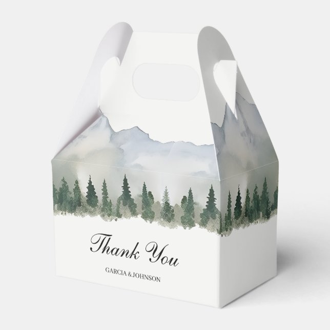 Rustic Forest and Mountain Wedding Favour Box (Front Side)
