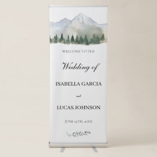 Rustic Forest and Mountain Wedding Retractable Banner