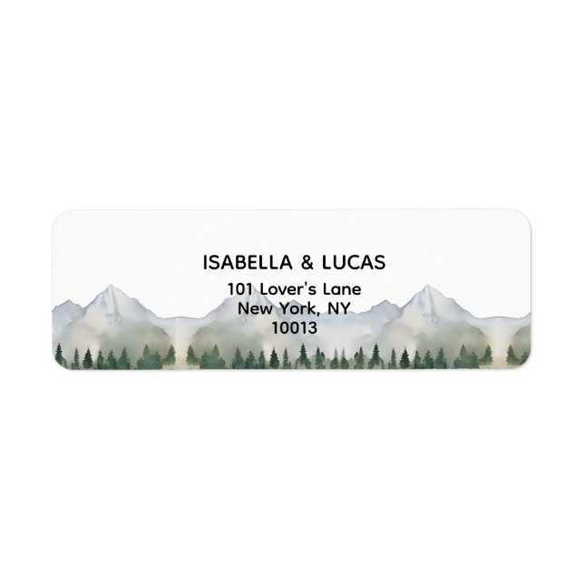 Rustic Forest and Mountain Wedding Return Address (Front)