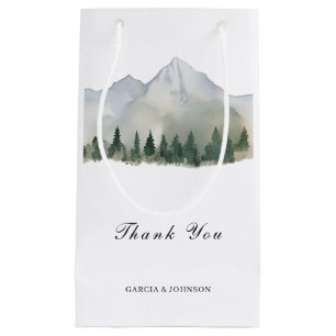 Rustic Forest and Mountain Wedding Small Gift Bag