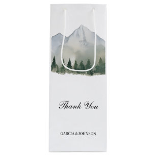 Rustic Forest and Mountain Wedding Wine Gift Bag
