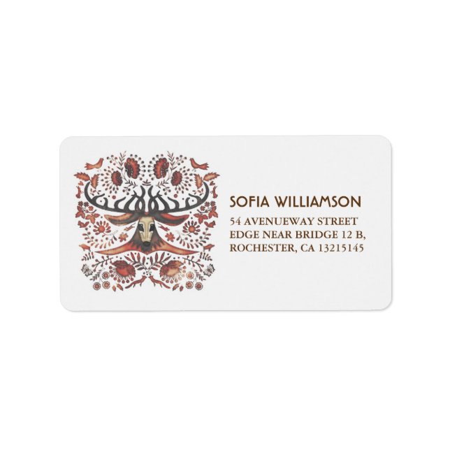 Rustic Forest Animals & Deer Wedding Label (Front)