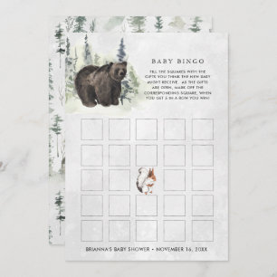 Rustic Forest   Baby Shower Bingo Card