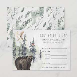 Rustic Forest Baby Shower Guessing Game Invitation