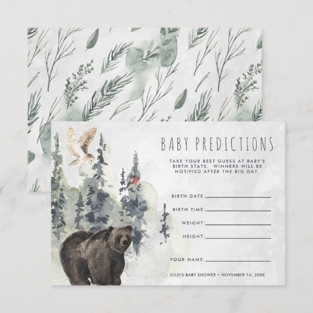 Rustic Forest | Baby Shower Guessing Game Invitation (Front/Back)