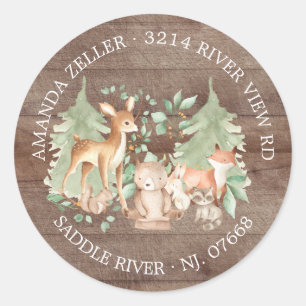 Rustic Forest Baby Shower Return Address Label