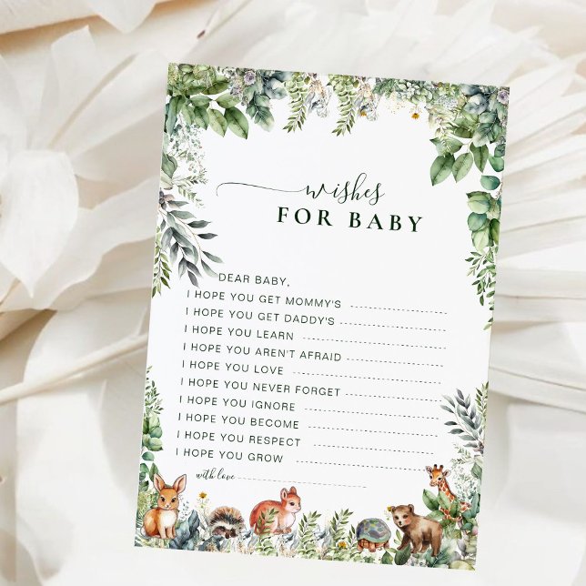 Rustic Forest Baby Shower Wishes for Baby Card  (Creator Uploaded)