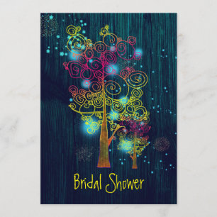 Rustic Forest Blue Fairy Tale Bridal Shower Invitation