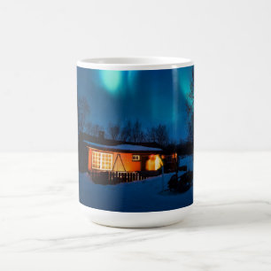 Rustic Forest Cottages & Cosy Cabins Nature Aurora Coffee Mug