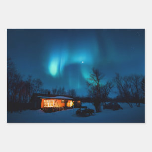 Rustic Forest Cottages & Cozy Cabins Nature Photos Wrapping Paper Sheet