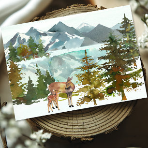 Rustic Forest Deers Thank You Card