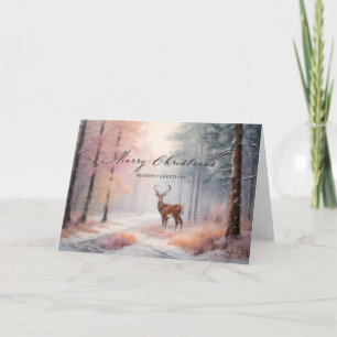 Rustic Forest Dream Woodland Deer Christmas Holiday Card