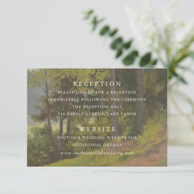 Rustic Forest Elegant Wedding Enclosure Card (Standing Front)