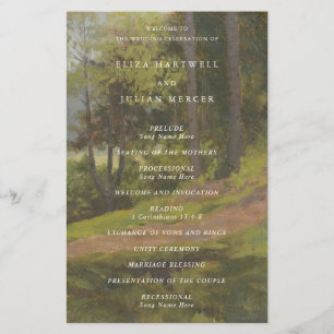 Rustic Forest Elegant Wedding Program Flyer