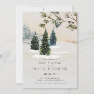 Rustic Forest Gender Neutral Baby Shower Invitation