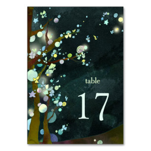 Rustic Forest Green Wedding Table Number Card