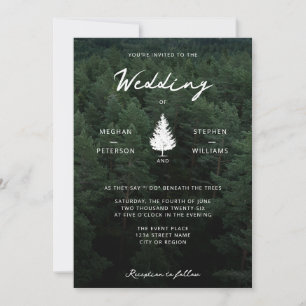 Rustic Forest Landscape Pine Tree Woodland Wedding Invitation