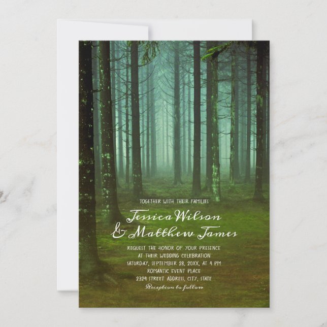 Rustic Forest Magical Woods Fall Country Wedding Invitation (Front)